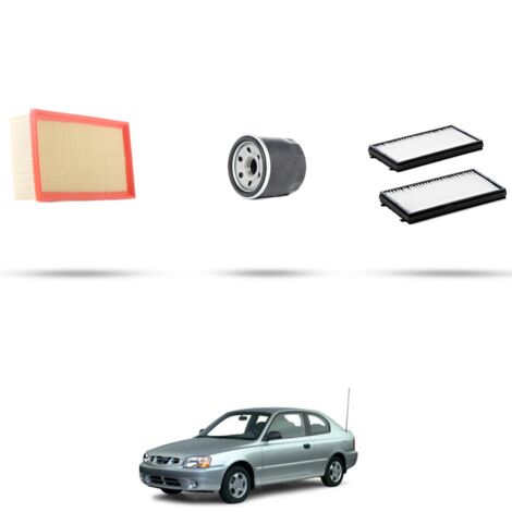 Kit tagliando 3 filtri compatibile con Hyundai Accent (LC) II 1.5i CRD 75kw dal 2000 (1/4)