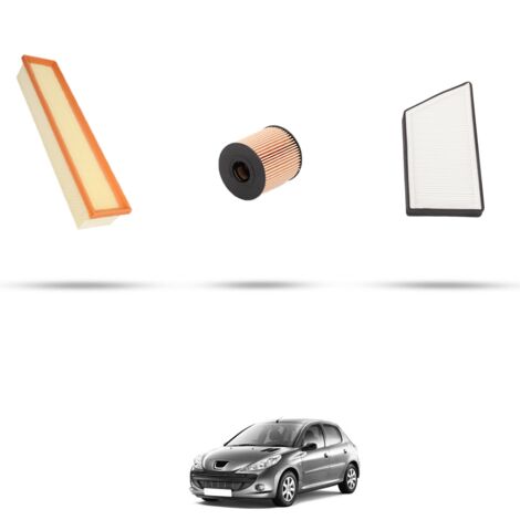 Kit tagliando 3 filtri compatibile con Peugeot 206 Plus 1.4i 55kw dal 2009 (1/4)