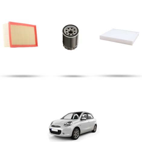 Kit tagliando 3 filtri compatibile con Nissan Micra IV (k13) 1.2 72KW Dal 2010 (1/4)