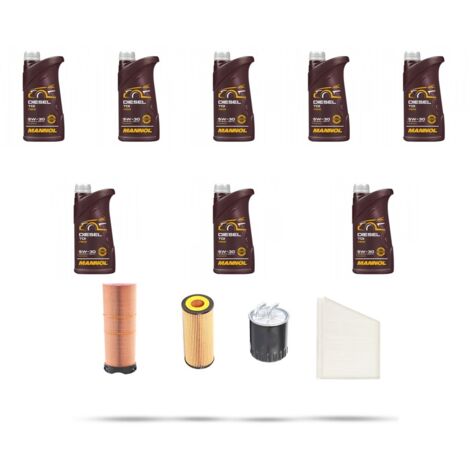 Kit tagliando 4 FILTRI e 8L OLIO compatibile con Mercedes Classe E (w211,S211) E280 CDI 130kw dal 2004 al 2005