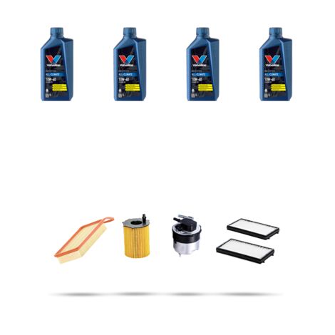 Kit tagliando 4 FILTRI e 4L OLIO compatibile con Mazda 2 (DE) 1.6 cd 66kw dal 2008 (1/5)