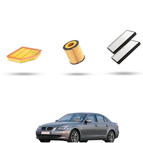Kit tagliando 3 filtri compatibile con Bmw serie 5 (E60/E61) 523i 130kw dal 2005 al 2007 (1/4)