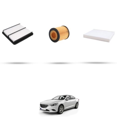 Kit tagliando 3 filtri compatibile con Mazda 6 (GG,GY) 2.3 122kw dal 2002 al 2007 (1/4)
