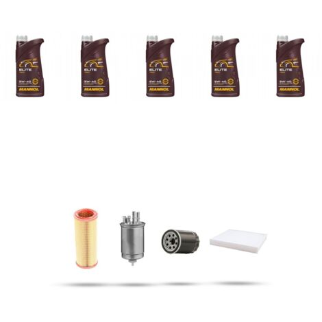 Kit tagliando 4 FILTRI e 5L OLIO compatibile con Fiat Doblo 1.9 D 46kw dal 2000 (1/5)