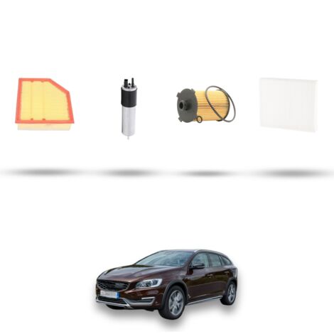 Kit tagliando 4 filtri compatibile con Volvo V60 II 2.0 D3 110kw Cross Country Dal 2018