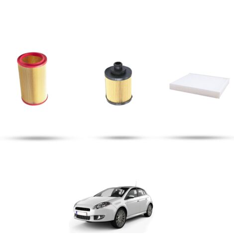 Kit tagliando 3 filtri compatibile con Fiat Bravo II 1.4 Turbo T-Jet 88kw dal 2007 (1/4)