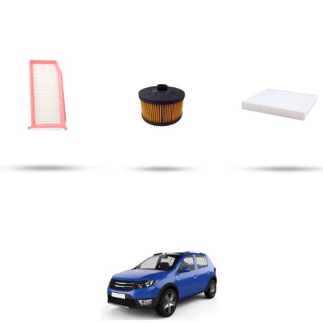 Kit tagliando 3 filtri compatibile con Dacia Sandero II 0.9 tce 66kw dal 2013 (1/4)