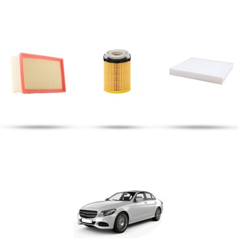 Kit tagliando 3 filtri compatibile con Mercedes Classe C (W205,S205,C205) 200 135kw Dal 2014 (1/4)