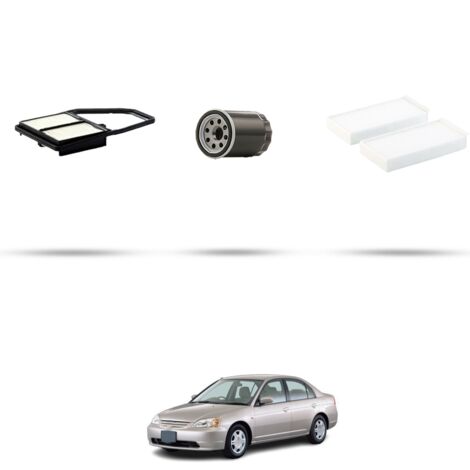 Kit tagliando 3 filtri compatibile con Honda Civic VII 1.7 88kw dal 2001 (1/4)
