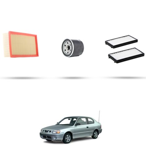Kit tagliando 3 filtri compatibile con Hyundai Accent (LC) II 1.3 63kw dal 2000 (1/4)
