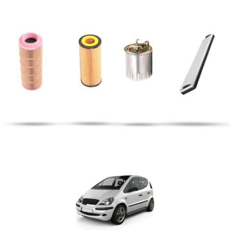 Kit tagliando 4 filtri compatibile con Mercedes A (W168) 170 CDI 66kw dal 1998 (1/5)