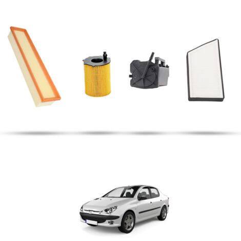 Kit tagliando 4 filtri compatibile con Peugeot 206 1.6 HDi 80kw dal 2004 (1/5)