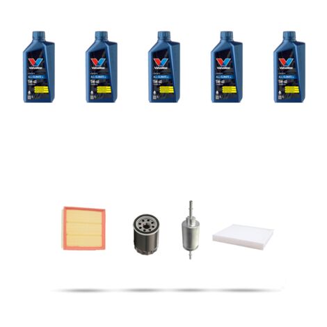 Kit tagliando 4 FILTRI e 5L OLIO compatibile con Mazda 2 (DY) 1.6 74kw dal 2003 al 2007 (1/5)
