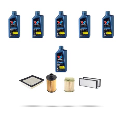 Kit tagliando 4 FILTRI e 6L OLIO compatibile con Ssangyong Rexton W 2.0 di 114kw dal 2013