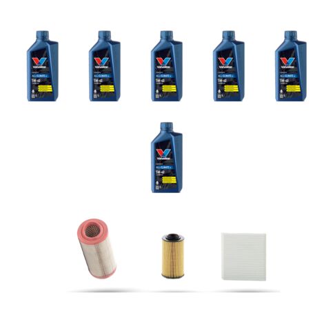 Kit tagliando 3 FILTRI e 6L OLIO compatibile con Alfa Romeo Brera (939) 3.2 JTS V6 24V 191kw dal 2005 al 2011