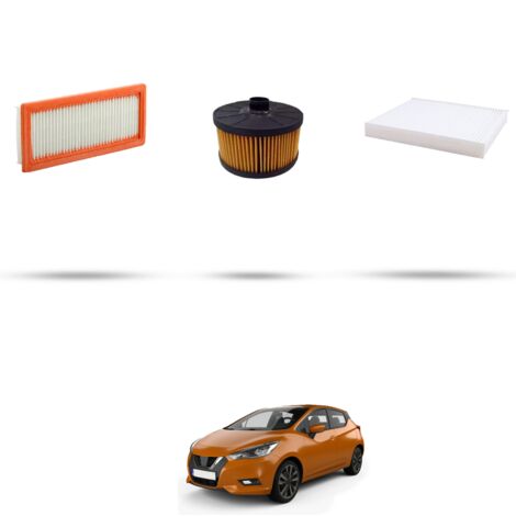 Kit tagliando 3 filtri compatibile con Nissan Micra V (K14F) 0.9 Turbo 66KW Dal 2017 (1/4)