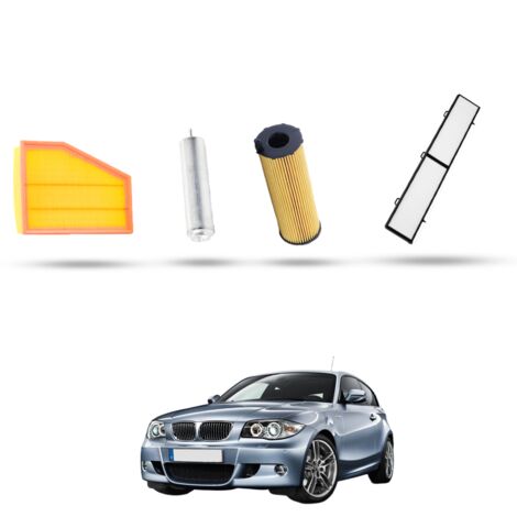 Kit Tagliando 4 filtri compatibile con Bmw Serie 1 (E81,E82,E87,E88) 120d 120kw dal 2007 al 2011