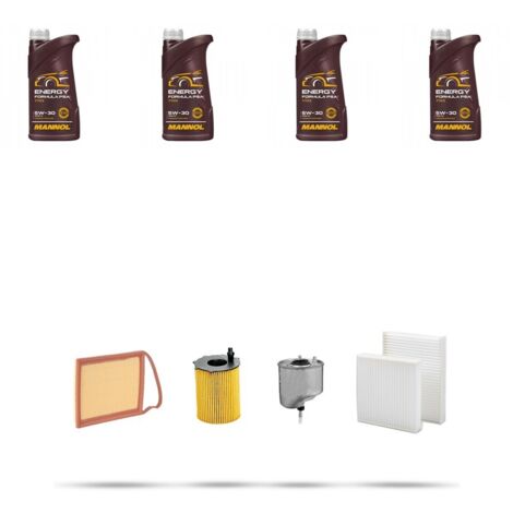 Kit tagliando 4 FILTRI e 4L OLIO compatibile con Peugeot 2008 1.6 e-HDI Fap 68kw Dal 2013 (1/5)