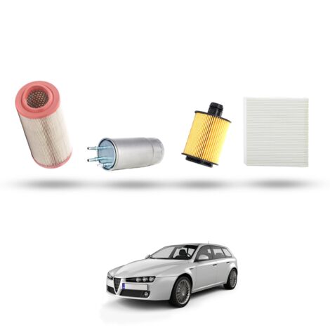 Kit Tagliando 4 filtri compatibile con Alfa Romeo 159 (939) 2.0 Jtdm 125kw dal 2009 -2011