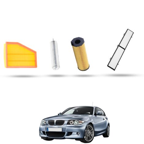 Kit Tagliando 4 filtri compatibile con Bmw Serie 1 (E81,E82,E87,E88) 120d 130kw dal 2007 al 2012