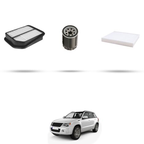 Kit tagliando 3 filtri compatibile con Suzuki Grand Vitara 1.6 78kw dal 2005 (1/4)