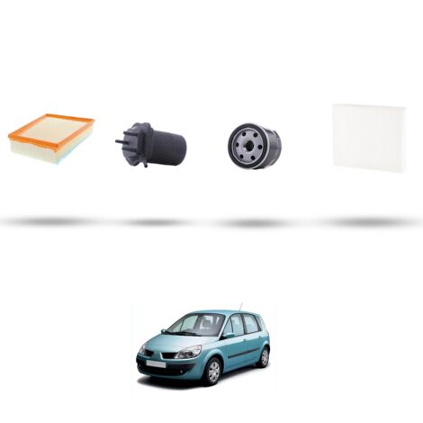 Kit tagliando 4 filtri compatibile con Renault Scenic II / Grand Scenic 1.5 Dci 74kw Dal 2003 al 2005 (1/5)