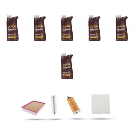 Kit tagliando 4 FILTRI e 6L OLIO compatibile con Bmw Serie 1 (F20,F21) 114d 70kw dal 2012 al 2014