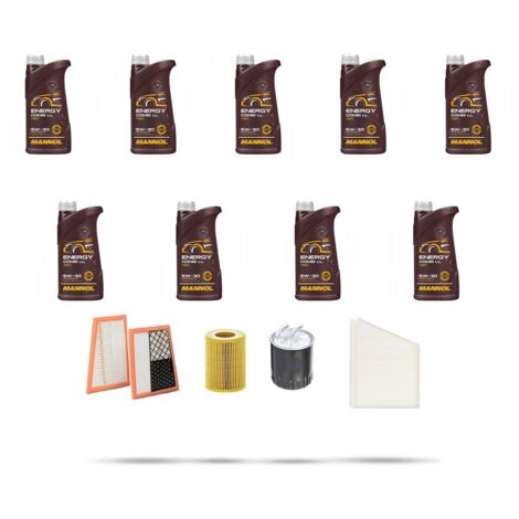 Kit tagliando 4 FILTRI e 9L OLIO compatibile con Mercedes Classe E (w211,S211) E280 CDI 140kw dal 2004 al 2005