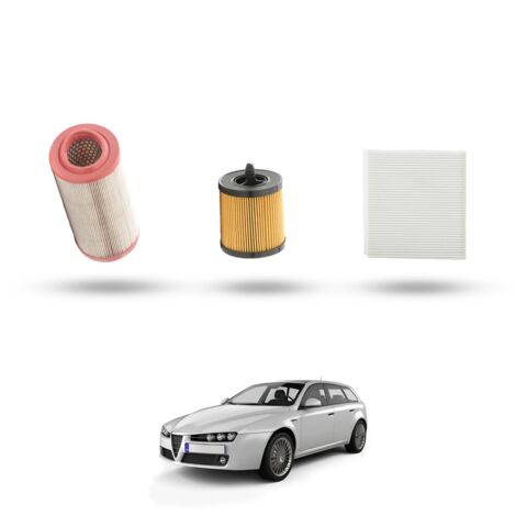 Kit Tagliando 3 filtri compatibile con Alfa Romeo 159 (939) 2.2 jts 16v 136kw dal 2005 al 2011 (1/4)