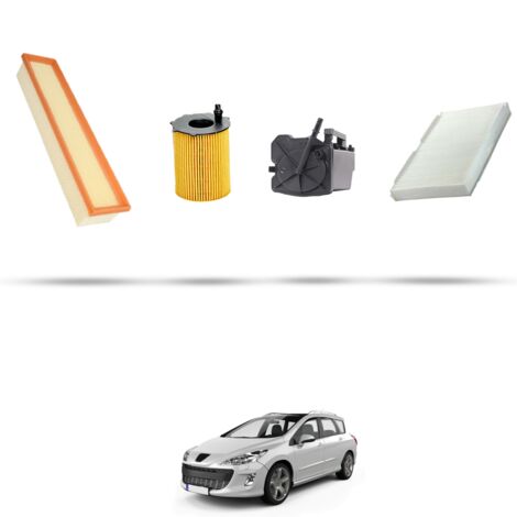 Kit tagliando 4 filtri compatibile con Peugeot 308 1.6 Hdi 66kw Dal 2007 (1/5)