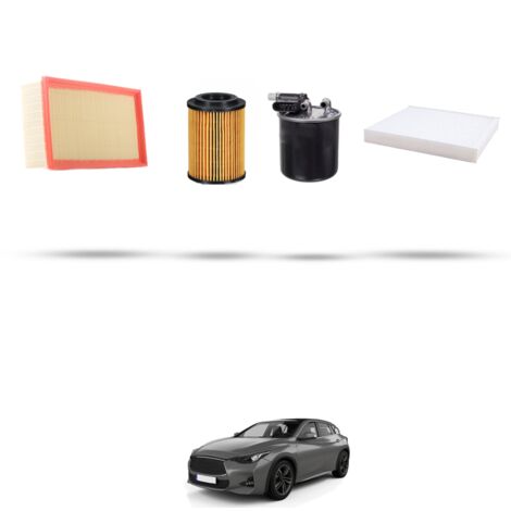 Kit tagliando 4 filtri compatibile con Infiniti Q30 2.2 D 125kw dal 2015