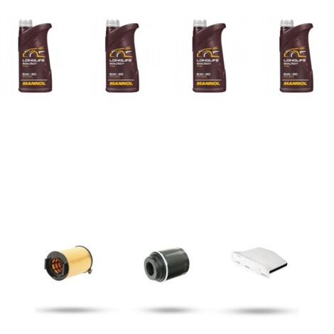 Kit tagliando 3 FILTRI e 4L OLIO compatibile con VW Tiguan I (5n) 1.4 TSI 90kw Dal 2010