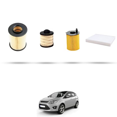 Kit tagliando 4 filtri compatibile con Ford C-Max II 1.5 tdci 77kw dal 2015