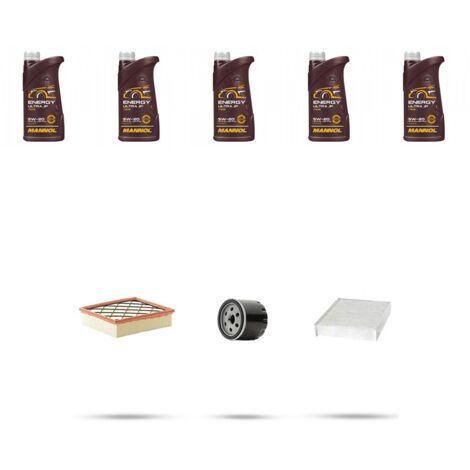 Kit tagliando 3 FILTRI e 5L OLIO compatibile con Ford Focus IV 1.0 Ecoboost Mhev Flex 92kw dal 2022 (1/4)