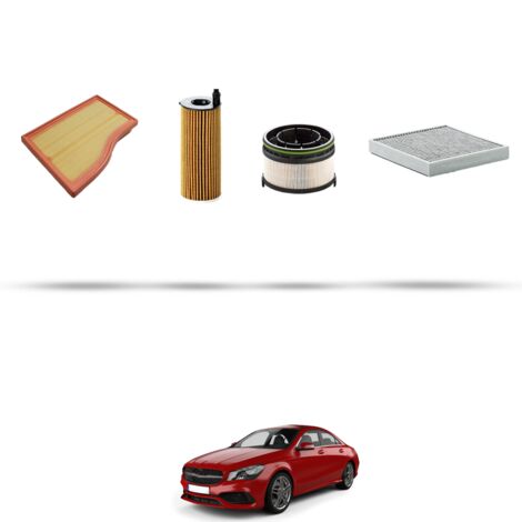 Kit tagliando 4 filtri compatibile con Mercedes CLA (C118-W118-X118) 200d 110kw Dal 2019