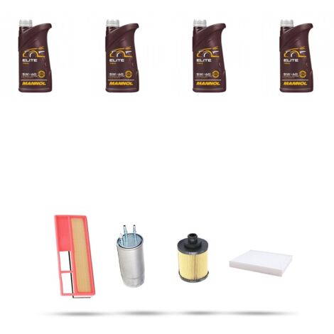 Kit tagliando 4 FILTRI e 4L OLIO compatibile con Fiat Grande Punto 1.3 D Multijet 66kw dal 2005 (1/5)