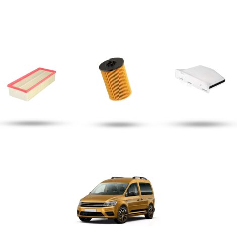 Kit tagliando 3 filtri compatibile con Vw Caddy IV (2K SA SE) 2.0 TDI 75kw Dal 2015 (1/4)