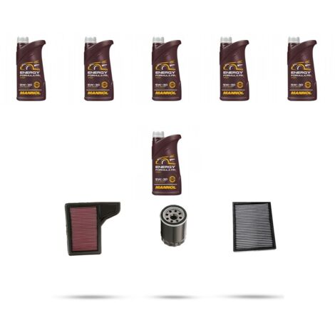 Kit tagliando 3 FILTRI e 6L OLIO compatibile con Ford Mustang 2.3 ecoboost 213kw dal 2017