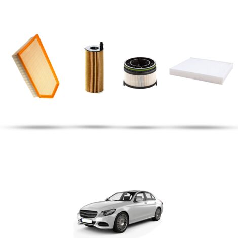 Kit tagliando 4 filtri compatibile con Mercedes Classe C (W205,S205,C205) C220 D 143kw Dal 2018 (1/5)