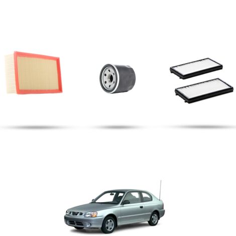 Kit tagliando 3 filtri compatibile con Hyundai Accent (LC) II 1.3 55kw dal 2000 (1/4)