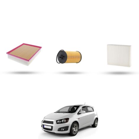 Kit tagliando 3 filtri compatibile con Chevrolet Aveo II 1.4 turbo 103kw d al 2013 (1/4)