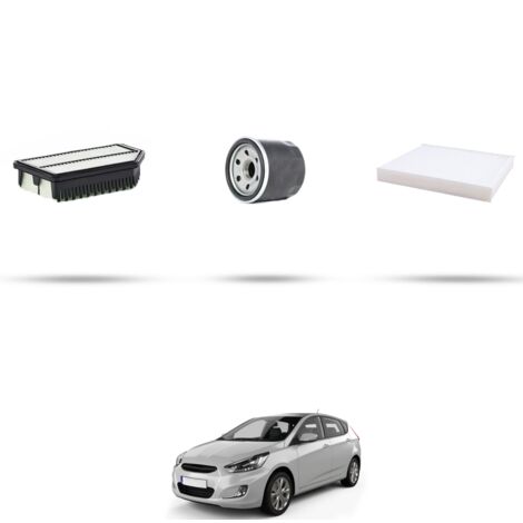 Kit tagliando 3 filtri compatibile con Hyundai Accent IV (RB) 1.4 74kw dal 2011 (1/4)