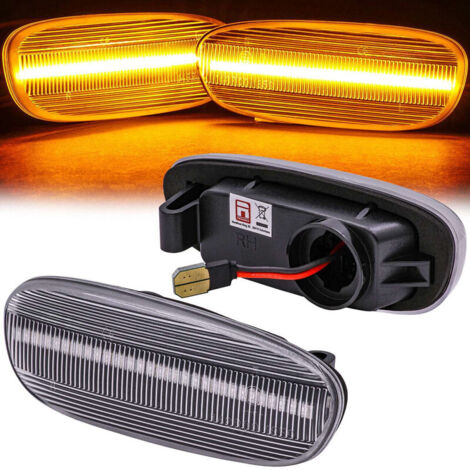 KIT 2 INDICATORI DI DIREZIONE LATERALI A LED COMPATIBILE CON Subaru Impreza GC GM GF 1992-2001, VETRO FUME (1/3)