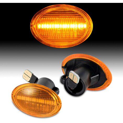 KIT 2 INDICATORI DI DIREZIONE LATERALI A LED COMPATIBILE CON Ford Ka II Lancia , VETRO GIALLO (1/4)