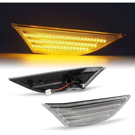 KIT 2 INDICATORI DI DIREZIONE LATERALI A LED COMPATIBILE CON Porsche 911 Typ 991 BJ 2011-2019 , VETRO GIALLO