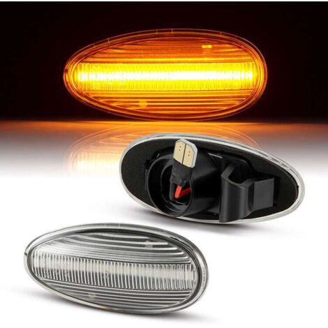 KIT 2 INDICATORI DI DIREZIONE LATERALI A LED COMPATIBILE CON Mitsubishi Eclipse  Typ D30  BJ 1995 - 2000  , VETRO TRASPARENTE