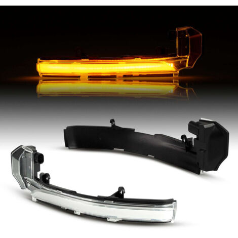 KIT LUCI SPECCHIETTO RETROVISORE ESTERNO CON INDICATORI DI DIREZIONE LED COMPATIBILE CON Jaguar I-Pace, XJ, XF, XE, F-Type, X590, X351, X250 X260, X760, X152 QQ6 , VETRO TRASPARENTE (1/5)