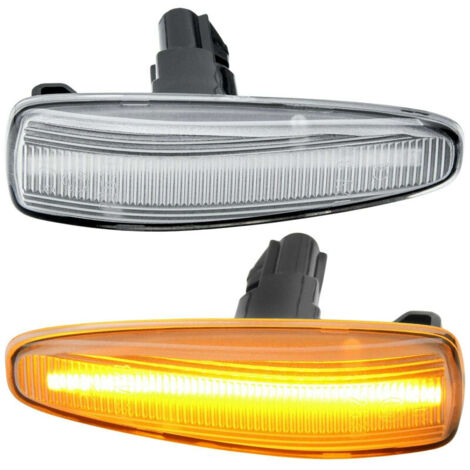 KIT 2 INDICATORI DI DIREZIONE LATERALI A LED COMPATIBILE CON Mitsubishi Outlander II + III  Modello dal 2006 , VETRO TRASPARENTE (1/3)