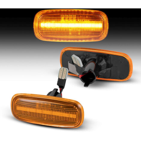 KIT 2 INDICATORI DI DIREZIONE LATERALI A LED COMPATIBILE CON Audi Tt 8N A8 4D , VETRO GIALLO (1/5)