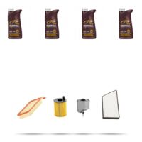 Kit tagliando 4 FILTRI e 4L OLIO compatibile con Peugeot 206 Plus 1.4 HDi 50kw dal 2009